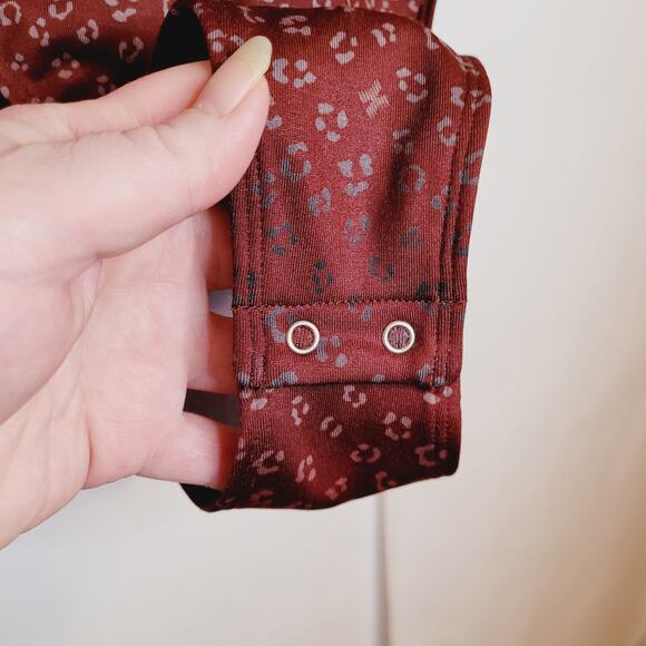 New Savage X Fenty maroon red animal print halter bodysuit size small - Picture 6 of 12